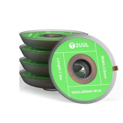 2UUL DW01 2015 desoldering wicks designed for mobile repair.Each roll in the set has a width of 2.0mm and a length of 1.5m.