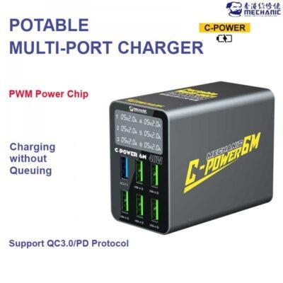 Mechanic C-Power 6M multi-port charger designed for repairing and electronics workspaces.