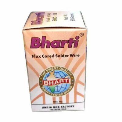 Bharti Flux Cored Solder Wire, 50 grams in weight, with a 60-40 Tin/Lead composition.It is designed for electrical and electronic soldering with a wire gauge of 18 SWG.